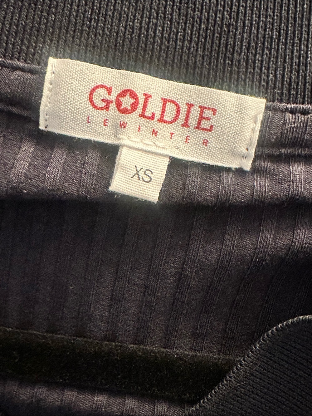 Goldie navy Ribbed Collared Short Sleeve Top - Picture 4 of 5